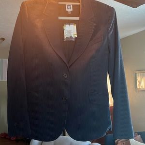 NWT Anne Klein navy and black striped blazer